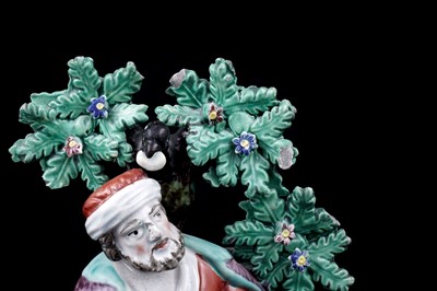 Lot 437 - A pair pearlware figures 'Elija' and 'Widow'