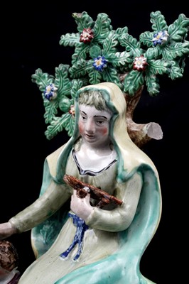 Lot 437 - A pair pearlware figures 'Elija' and 'Widow'