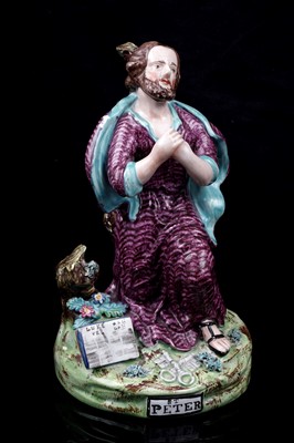 Lot 439 - Two Staffordshire pearlware religious figures