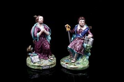 Lot 439 - Two Staffordshire pearlware religious figures