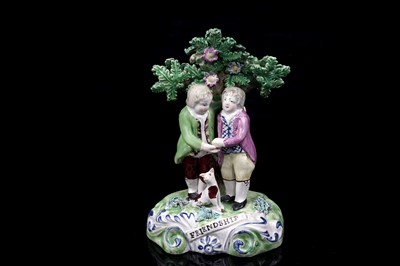 Lot 440 - A Walton pearlware figure 'Friendship'