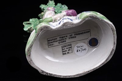 Lot 440 - A Walton pearlware figure 'Friendship'