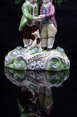 Lot 440 - A Walton pearlware figure 'Friendship'