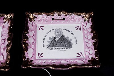Lot 454 - Two pairs of Sunderland scripture plaques