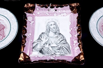 Lot 455 - Five Sunderland plaques; and two nursery plates