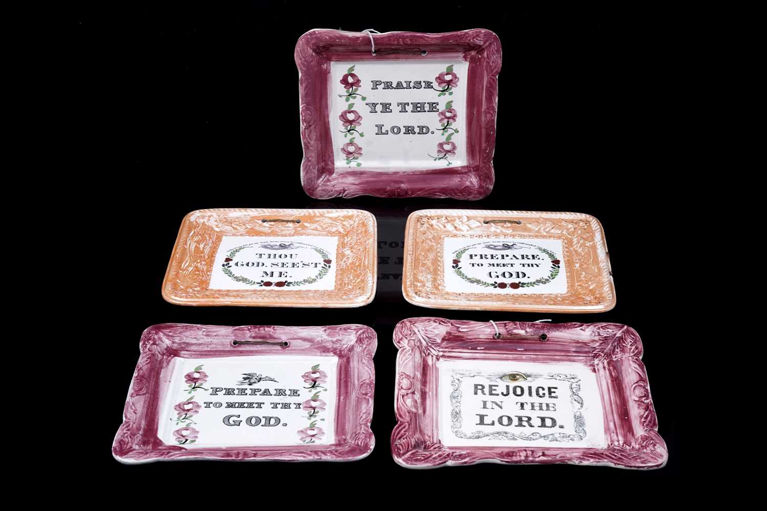 Lot 456 - Five Sunderland scripture plaques