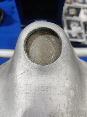 Lot 268 - A reproduction Cyberman helmet from 'The Invasion' 1968; and two other items