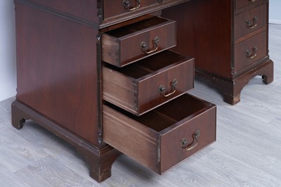 Lot 11 - A Georgian-style mahogany pedestal desk