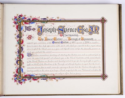 Lot 206 - Local Interest: An important presentation album of watercolours, presented to Joseph Spence Esq.