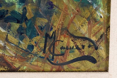 Lot 253 - Malcolm Coward - Man on a mule tending to his crops | oil