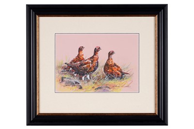 Lot 51 - John Trickett - Grouse in the grass | watercolour and gouache