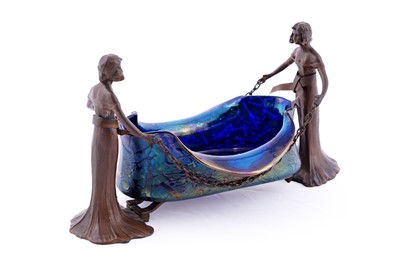 Lot 475 - Loetz: an early 20th Century iridescent glass bowl in stand
