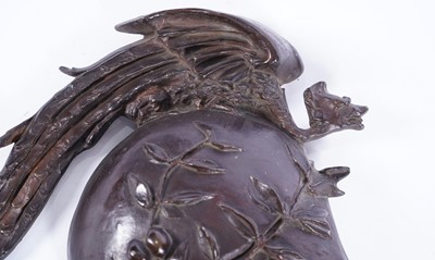 Lot 479 - After Emile Pinado, French (1840-1916): a substantial bronze profile portrait plaque of Minerva