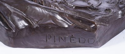 Lot 479 - After Emile Pinado, French (1840-1916): a substantial bronze profile portrait plaque of Minerva