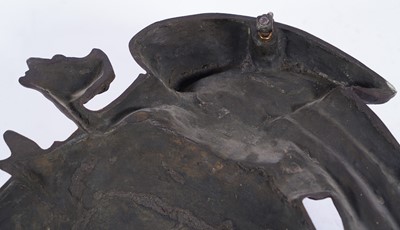 Lot 479 - After Emile Pinado, French (1840-1916): a substantial bronze profile portrait plaque of Minerva
