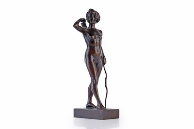 Lot 481 - Hugo F Kirsch: a brown patinated bronze sculpture of Diana