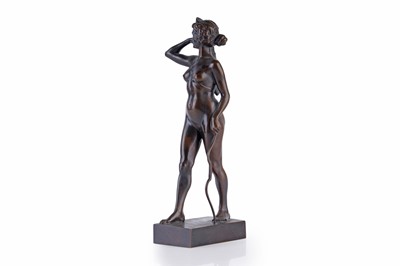 Lot 481 - Hugo F Kirsch: a brown patinated bronze sculpture of Diana