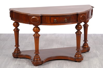 Lot 61 - A Victorian mahogany demilune console table