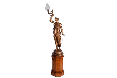 Lot 499 - An impressive 19th Century spelter electrolier