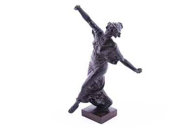 Lot 482 - After Gustavo Obiols Delgado: a bronze sculpture of a Spanish Castanet Dancer