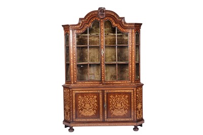 Lot 640 - An 18th Century Dutch walnut and marquetry inlaid display cabinet