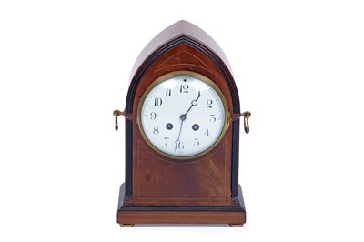 Lot 182 - An Edwardian inlaid mahogany mantel clock