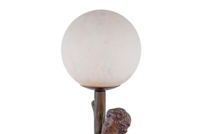 Lot 492 - An Art Deco bronzed metal table lamp with Peter Pan figure
