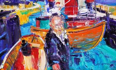 Lot 75 - John Lowrie Morrison "Jolomo" - McPhail up for air, Cairnbaan | oil