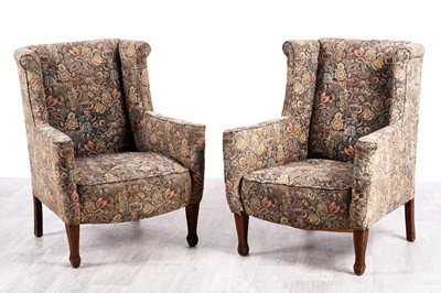 Lot 66 - A pair of Edwardian armchairs