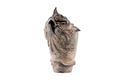 Lot 450 - Manner of Eduard Stellmacher: a Czechoslovakian earthenware dragon vase
