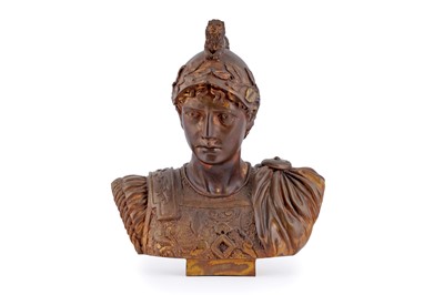 Lot 207 - A gilt brass bust of a Roman Emperor