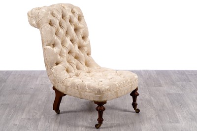 Lot 78 - A Victorian mahogany framed slipper chair