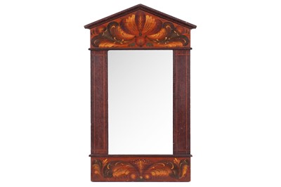 Lot 125 - A 19th Century folk art scumble decorated wall mirror