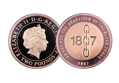 Lot 45 - Westminster Elizabeth II 22ct gold Abolition of the Slave Trade Two-Pound Commemorative Coin Cover