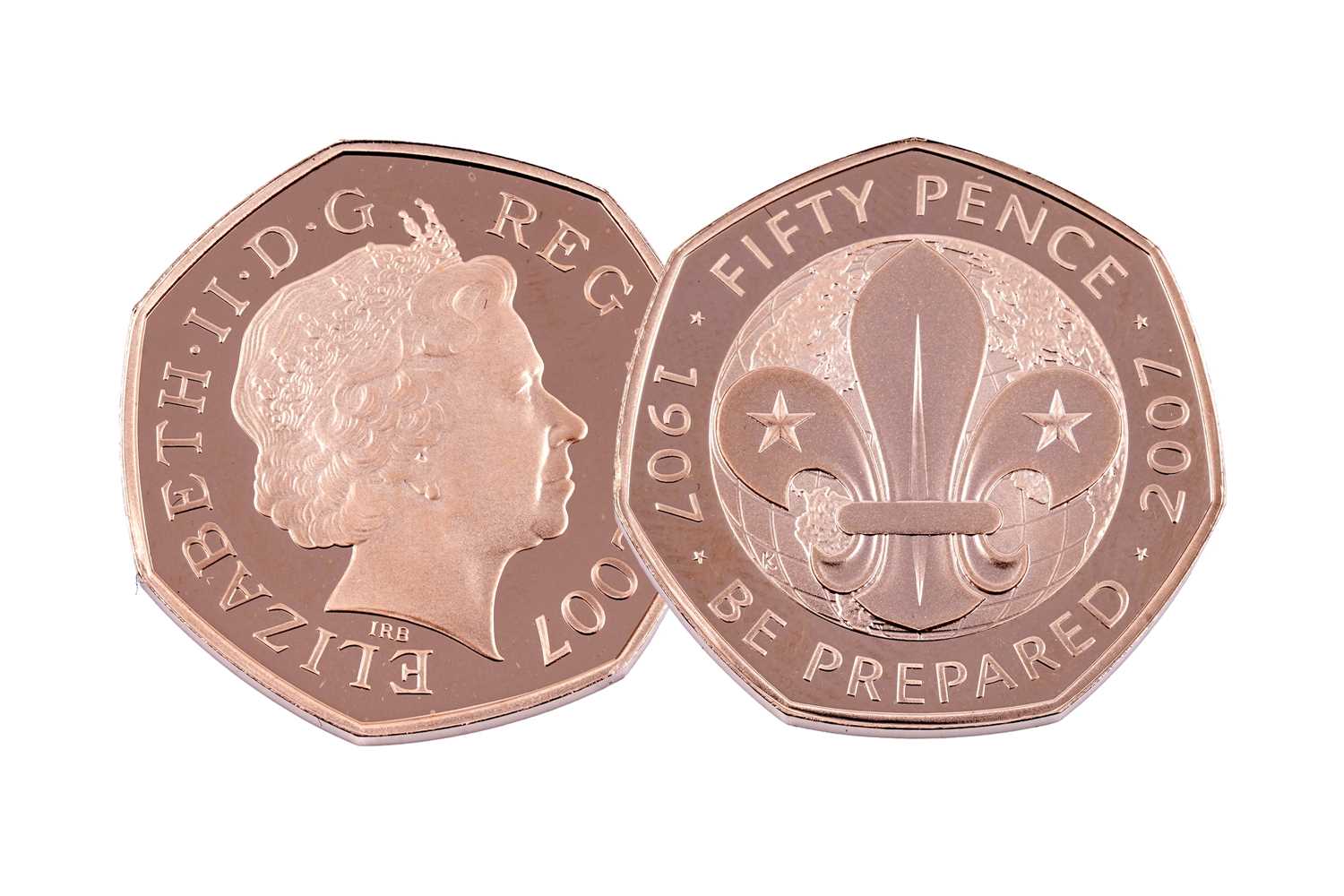 Lot 49 - Royal Mint Queen Elizabeth II 22ct gold 100 Years of Adventure Scouts Proof Fifty-Pence