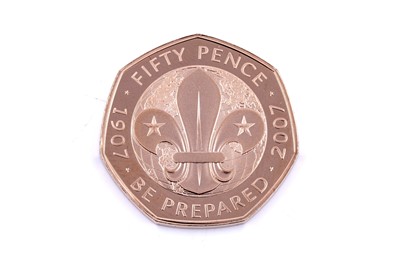 Lot 49 - Royal Mint Queen Elizabeth II 22ct gold 100 Years of Adventure Scouts Proof Fifty-Pence