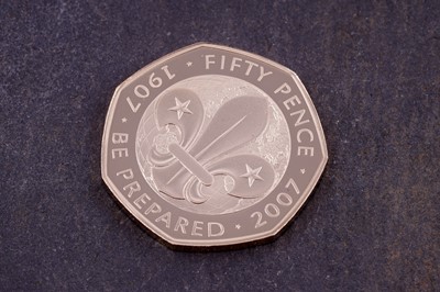 Lot 49 - Royal Mint Queen Elizabeth II 22ct gold 100 Years of Adventure Scouts Proof Fifty-Pence