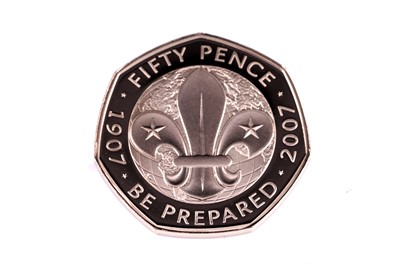 Lot 49 - Royal Mint Queen Elizabeth II 22ct gold 100 Years of Adventure Scouts Proof Fifty-Pence