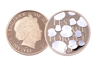 Lot 52 - Elizabeth II 22ct gold Lest We Forget Five-Pound Proof Poppy Coin