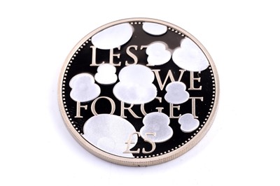 Lot 52 - Elizabeth II 22ct gold Lest We Forget Five-Pound Proof Poppy Coin