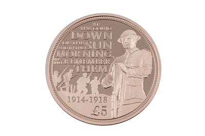 Lot 54 - Elizabeth II 22ct gold The Centenary of the First World War Five-Pound Coin
