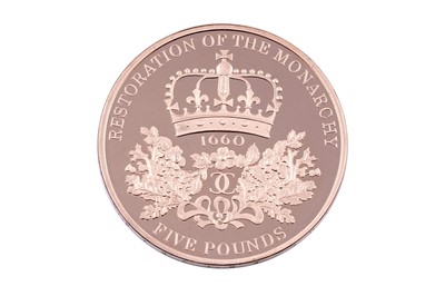 Lot 57 - Royal Mint Elizabeth II 22ct gold Restoration of the Monarchy Five-Pound Proof Coin