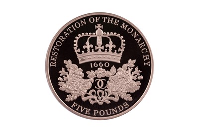 Lot 57 - Royal Mint Elizabeth II 22ct gold Restoration of the Monarchy Five-Pound Proof Coin