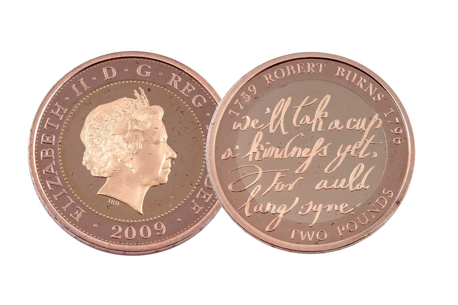 Lot 58 - Royal Mint Elizabeth II 22ct gold Robert Burns Two-Pound Proof Coin
