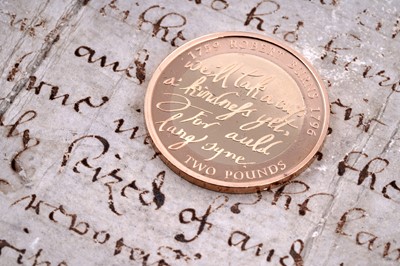 Lot 58 - Royal Mint Elizabeth II 22ct gold Robert Burns Two-Pound Proof Coin
