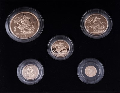 Lot 62 - Royal Mint Elizabeth II gold Proof Sovereign Five Coin Collection