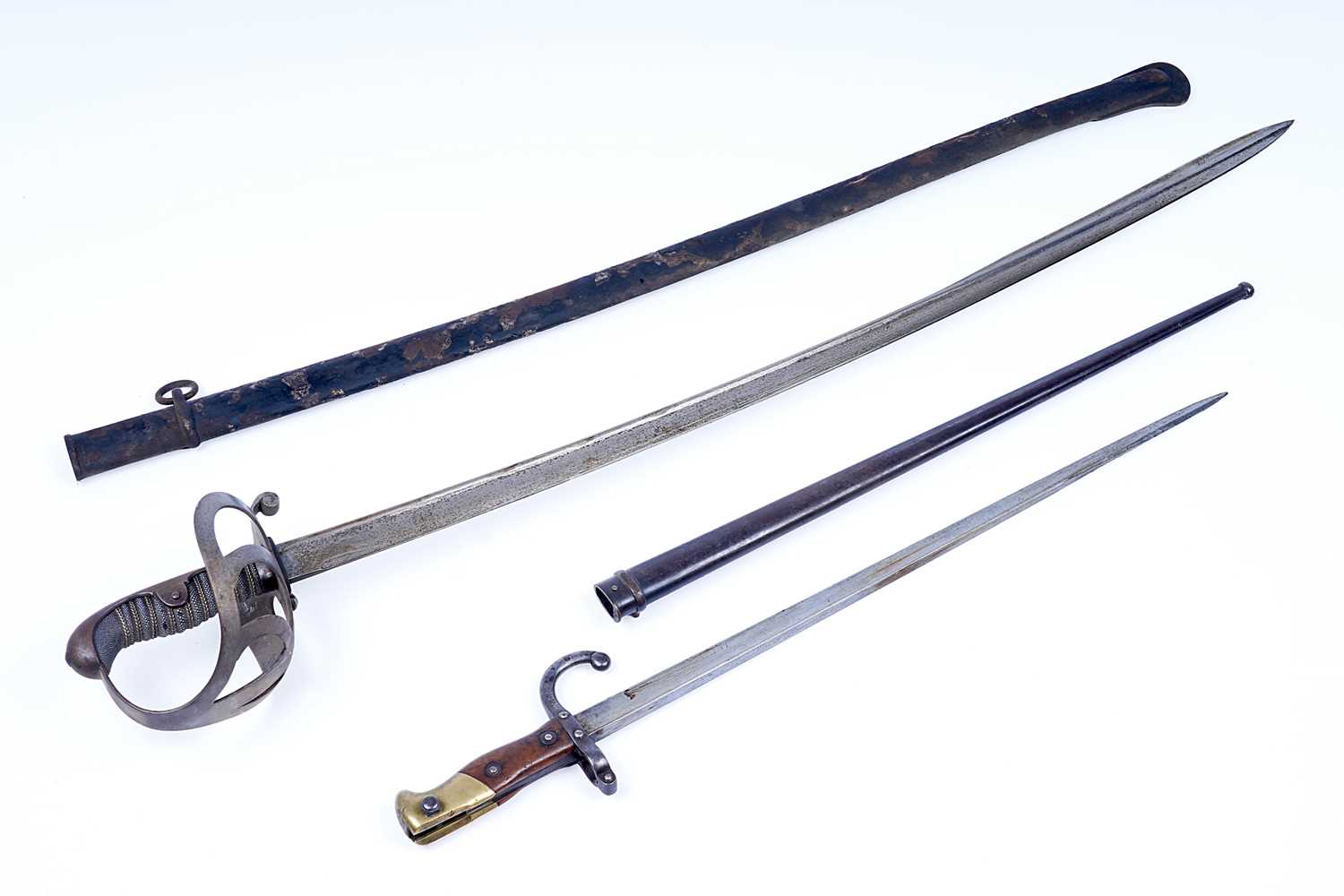 Lot 495 - A Cavalry sword; and a French chassepot bayonet