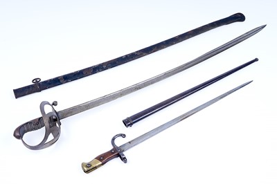 Lot 495 - A Cavalry sword; and a French chassepot bayonet