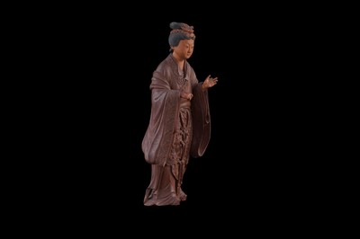 Lot 350 - A Chinese hardwood figure