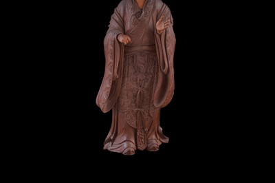 Lot 350 - A Chinese hardwood figure